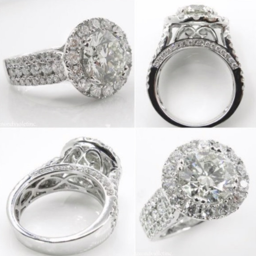 Round Cut White sapphire 925 silver Ring - Picture 5 of 5